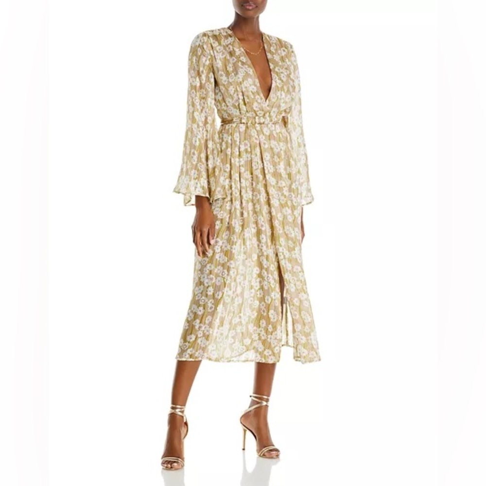 Sabina Musayev Dayton Long Sleeve Plunge Sundress Dress Sun Size M Wedding Party
